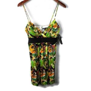 Maddy Paige Dress Spghetti Strap Green Pleated